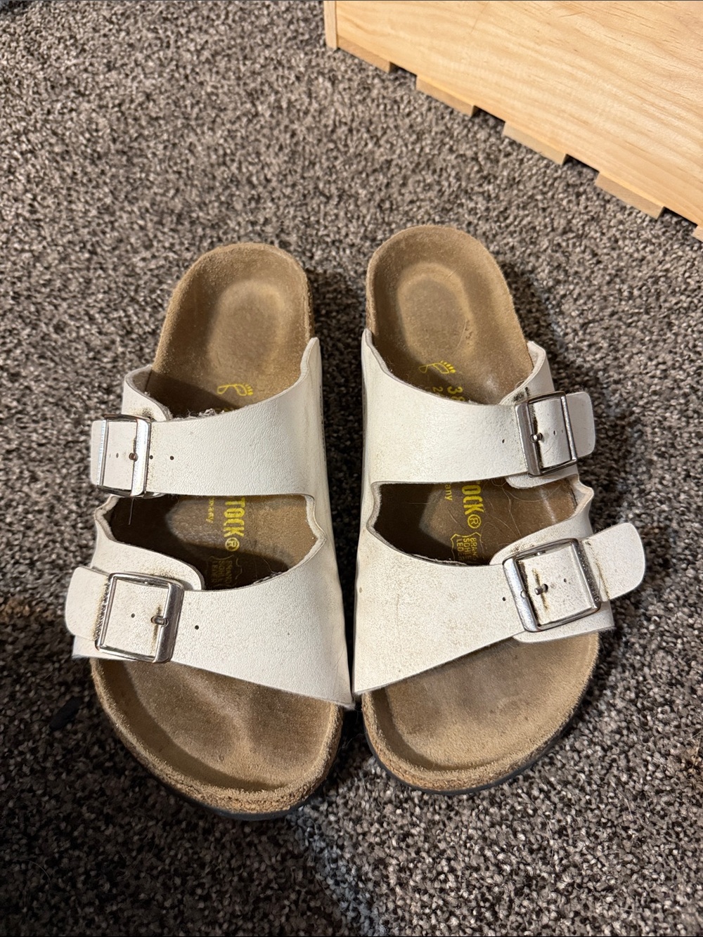 Birkenstock Kids White Double-Buckle Slide Sandals